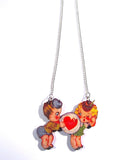 Wonderful Vintage Style Cute Kids Bubblegum Love Wooden Necklace