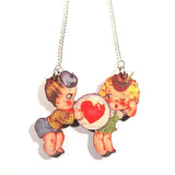Wonderful Vintage Style Cute Kids Bubblegum Love Wooden Necklace