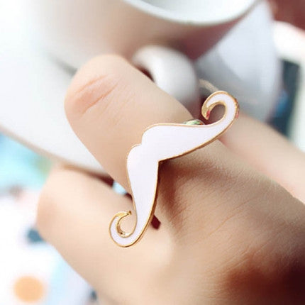 White Moustache Ring