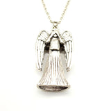 Doctor Who Weeping Angel Inspired Silver Double-Sided Pendant