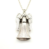 Doctor Who Weeping Angel Inspired Silver Double-Sided Pendant