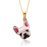 Quirky White Dog Face Ditsy Pendant Necklace