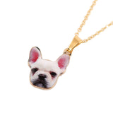 Quirky White Dog Face Ditsy Pendant Necklace