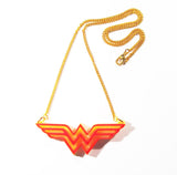 Wonder Woman Insignia Acrylic Necklace
