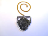 Large Silver Mirror Doctor Who Style Cyberman Pendant Necklace
