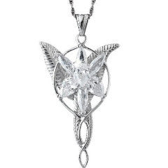 LOTR Rings Fellowship Arwen Evenstar Style Silver Necklace