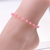 Pretty Pink Beads Summer Anklet