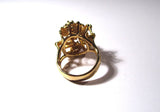 Vintage Gold Tone Glass Gem Set Style Dress Ring